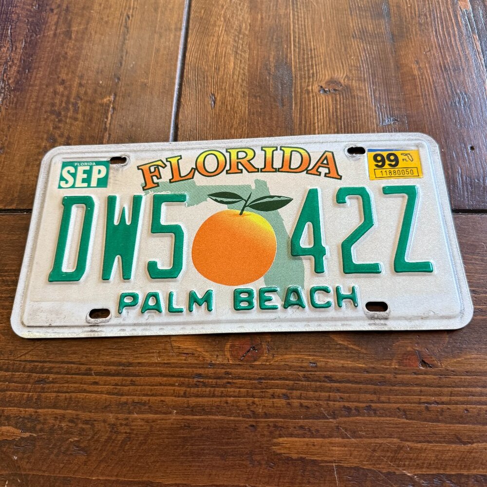 1999 Florida License Plate # DW5 42Z